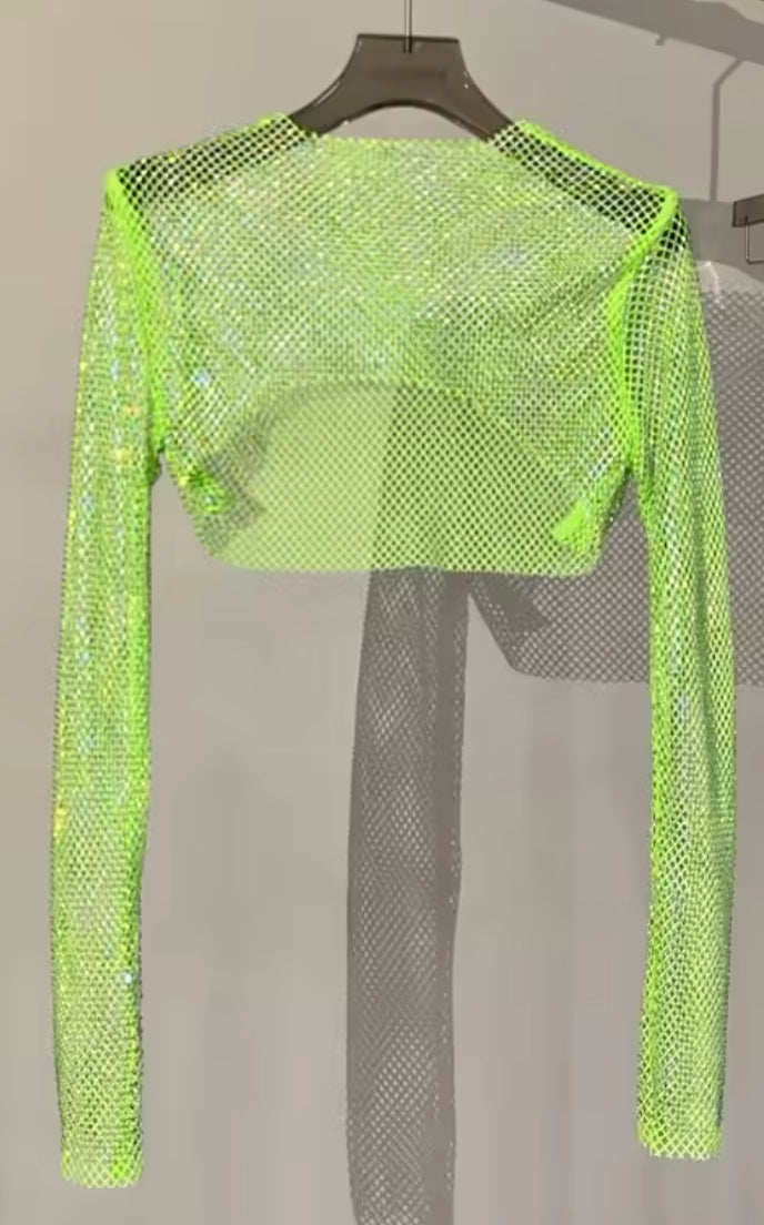 Rhinestone Shimmer Crop Top