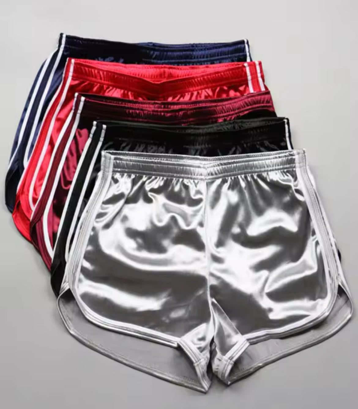 Shiny y2k Style Piped Shorts