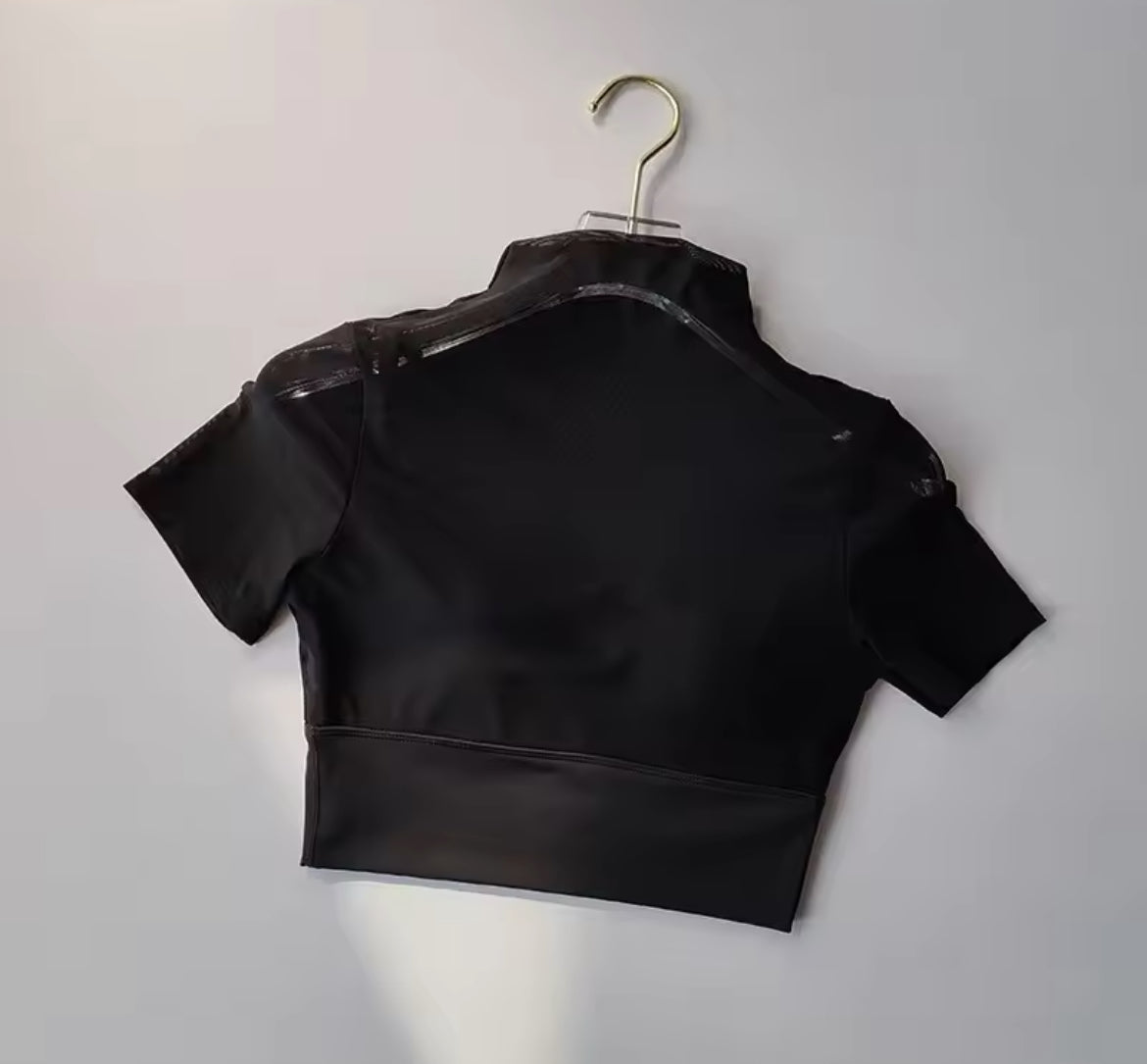 Mock Neck Crop Top
