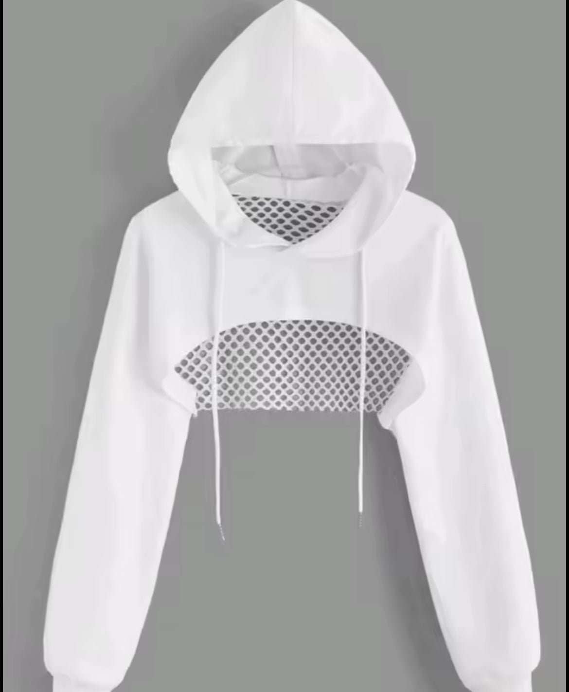 Crop Hoodie With Mesh Back